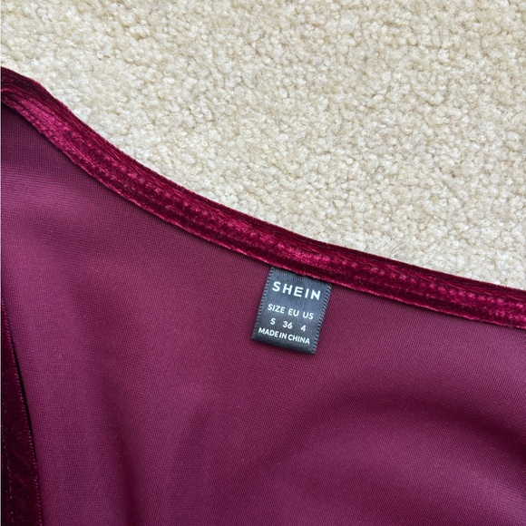 Shein Wrap Front Velvet Dress - Picture 4 of 5